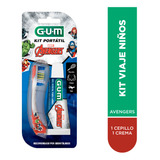 Gum Kit Portatil Infantil Avengers Cepillo + Crema Dental