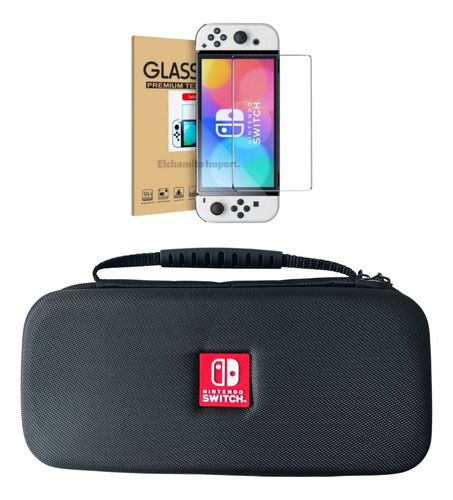 Estuche Protector Duro + Lamina Mica Nintendo Switch Oled 