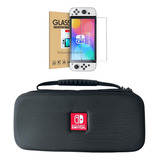 Estuche Protector Duro + Lamina Mica Nintendo Switch Oled 