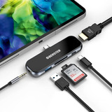 Hub Usb C A Hdmi 4k + Puertos Audio Lector Sd/tf Usb C