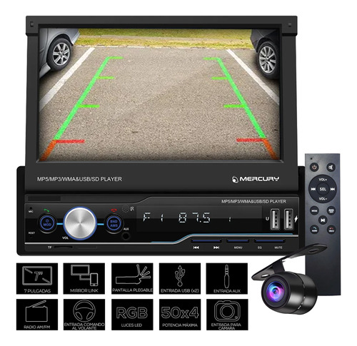 Stereo In Dash Pantalla 7 Pulgadas Bluetooth Am Fm Camara