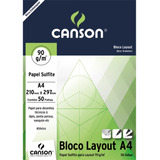 Bloco Tecnico Papel Canson Layout 90g Margeado A4 50 Folhas