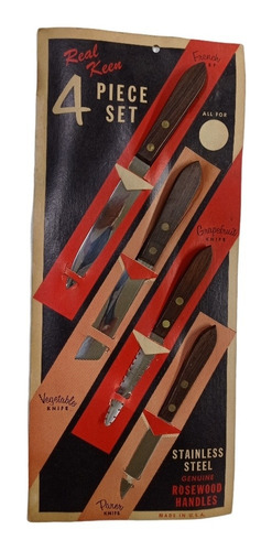 Set 4 Cuchillos Profesionales Chef  Vintage Importado Usa 