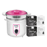 Kit Panela Aquecedora Matic Rosa 400g C/refil+2kg Cera Negra 127v/220v