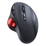 Mouse Ergonômico Trackball Recarregável Sem Fio Bluetooth Cor Preto