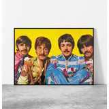 Cuadro 33x48cm Los Beatles Jovenes Foto Marco Negro Fan Arte