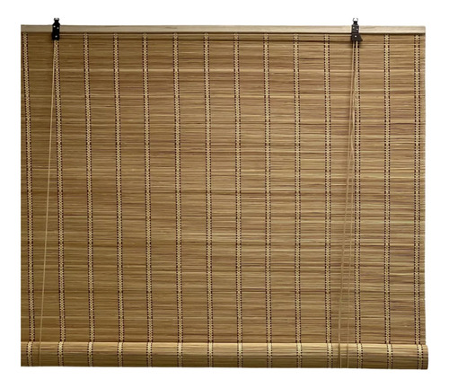 Cortina Persiana Roller Enrollable De Bambú 90x120 Cm Color Marrón Claro