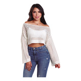 Blusa Elegante De Moda Para Dama Crop Top 9266 Tej