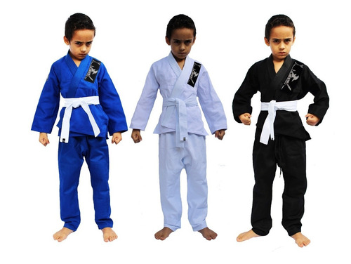 Kimono Infantil Trançado Leve Jiu Jitsu, Judo + Faixa 