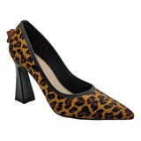 Sapato Feminino Animalprint Couro Salto Alto Mtta 5088505