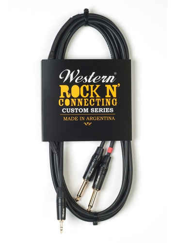 Cable Mini Plug Stereo 3.5mm A Dos Plug Mono - Western 3mts