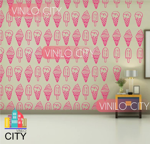 Viniles Decorativos Helados Ice Cream Paletaria G 100 Pzs