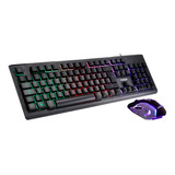 Teclado Y Mouse Combo Gamer Noganet Nkb-089 Rgb Negro Fact A
