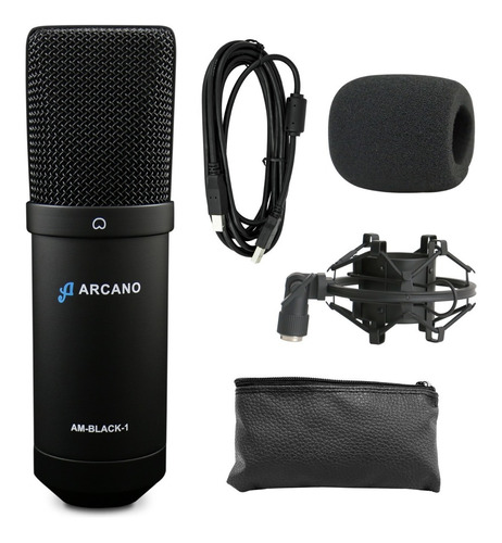 Microfone Usb Arcano Para Estúdio Am-black-1 Usb