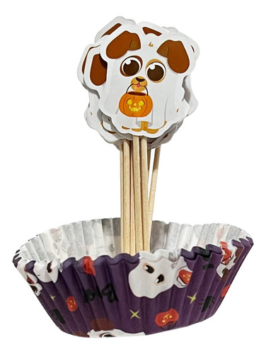 Capacillos Con Palillo Para Cupcake Spooky De Halloween