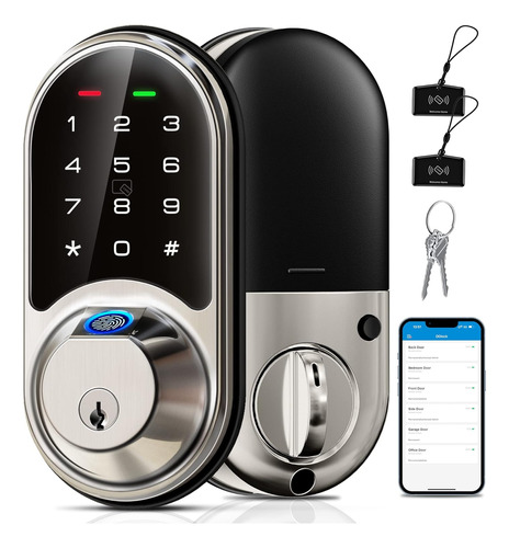 Veise Smart Lock, Fingerprint Door Lock, 7-in-1 Keyless E...