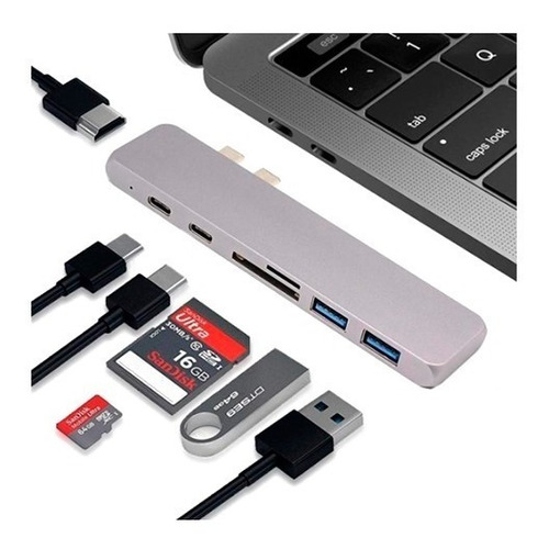 Adaptador Hub Usb-c/hdmi 4k/usb3.0/sd Micro Sd