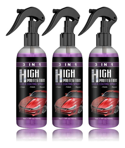 3pcs Spray 3 En 1 Para Limpieza Revestimiento De Automóviles