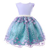 Vestido Infantil Sereia Ariel 4 A 12 Anos