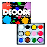 Kit Decore Gel Painting Para Uñas 12 Colores Manicure