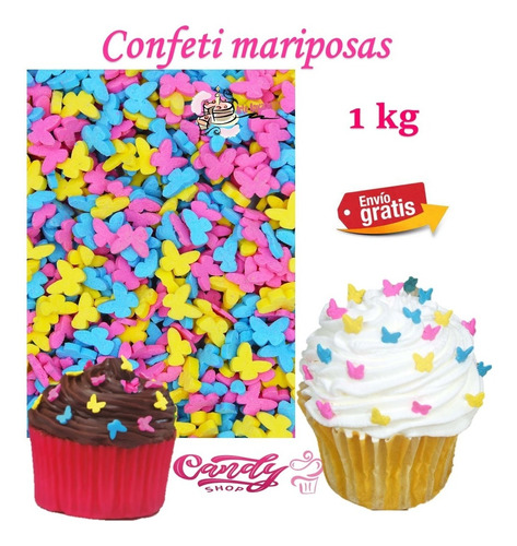 Sprinkle Mariposa Comestible 1 Kg Confeti  Decora Pastel