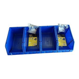 Pack De 4 Cajas Organizadoras 15 X 24 X 12.5 Cm Azules 