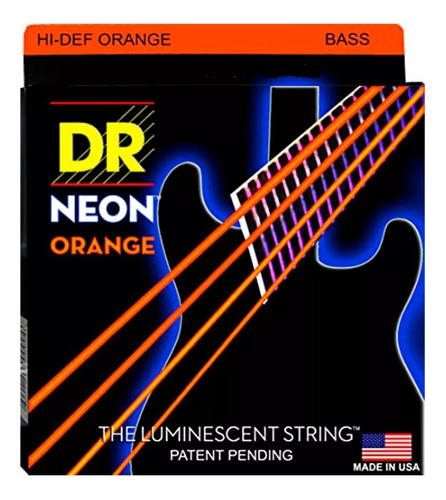 Encordado Bajo Dr Neon Orange Nob5 45 Cal 045 125 5 Cuerdas