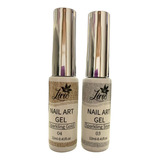 Kit 2 Esmalte Gel Prata  Dourado Gliter Refletivo Brilho