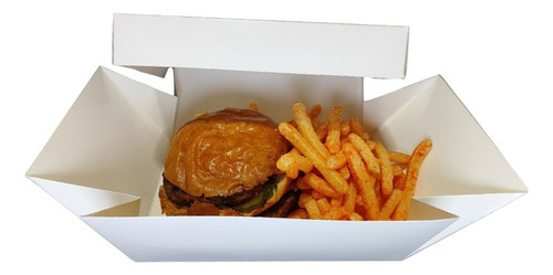 Caja Hamburguesa 10cms Alt Plastificada No Se Aguada 100pz