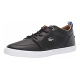 Lacoste Bayliss Tenis Hombre Original Negros Suela Blanca