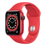 Apple Watch  Series 6 (gps+cellular) - Caja De Aluminio Rojo De 40 Mm - Correa Deportiva Rojo