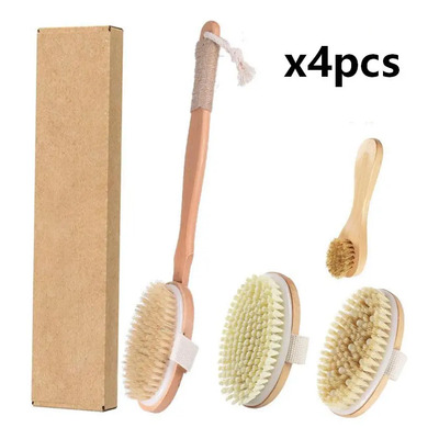 Cepillo Corporal Exfoliante Cuerpo Piel Circulacion Kit 4 Pi