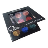 Paleta Shine Glitter Cremoso - 9 Tons Puro Brilho Ruby Rose Cor Da Sombra Preta