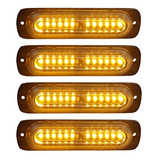 4pcs Ultra Slim 12-led Surface Mount Grille Intermitente