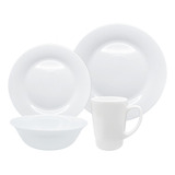 Set Juego Vajilla 24pz Vidrio Opal Redondo Carol Cocina Hsk