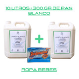 10 L Jabón Blanco Líquido Ropa Bebés + 300 Grs Pan Seiseme