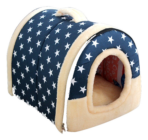 Cama Antideslizante Para Perros Y Gatos 2 En 1 Con Estampado