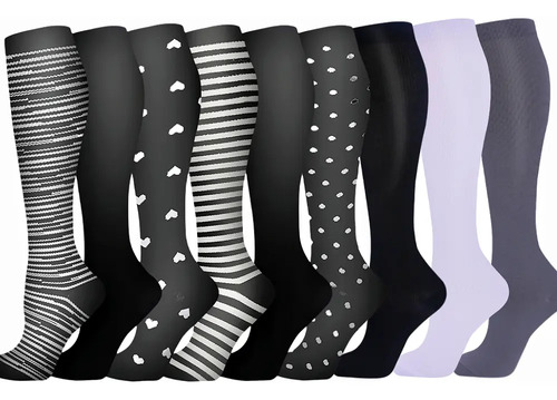 9 Pares Medias Calcetas De Compresión Circulation Venosa | MercadoLibre
