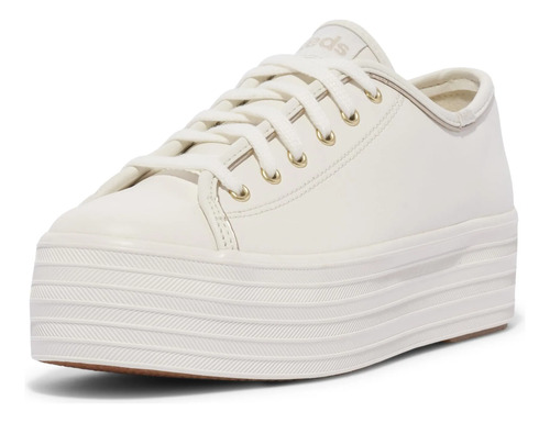 Tenis Keds Triple Up De Piel Blanco\u002Foro Para Mujer | Envío gratis