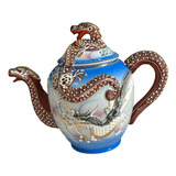 Tetera Dragon Imperial China Porcelana Antigua Sellada