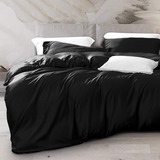  Pieces Silky Satin Duvet Cover Set, Ultra Luxury And ...