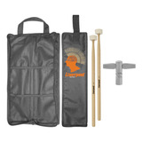 Kit Bag Com01 + Baqueta De Feltro Lf-s + Chave De Afinação