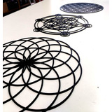 Trio De Mandalas Geometria Sagrada 40cm Cada Mdf 3mm