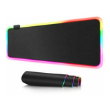 Mouse Pad Gamer Rgb Preto Longo 80x30cm Fibra Luminosa