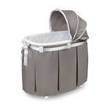 Moisés Oval Badger Basket Wishes, Con Falda Completa, Gris