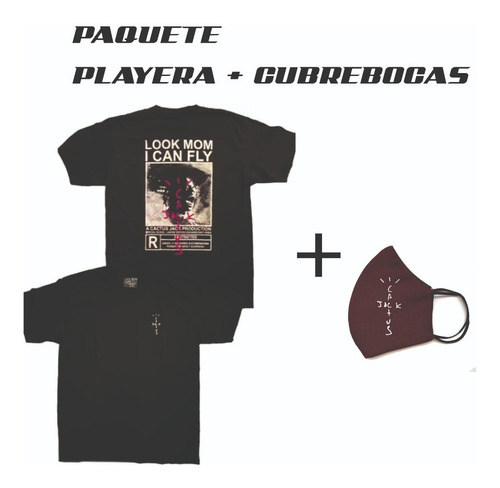 Pack Playera + Cubrebocas Ccatus Jack Travis Scott