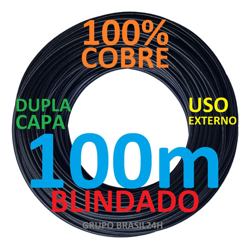 Cabo Rede Cat5e 100m Cobre Dc Ftp Externo Blindado Connect