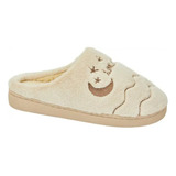 Pantufla Sueca De Peluche Beige Shosh Confort Dama