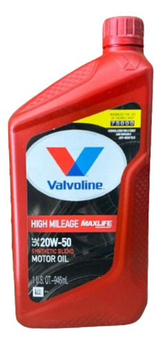 Aceite Valvoline Max Life 20w50 Semisintetico X 1 L - Parat