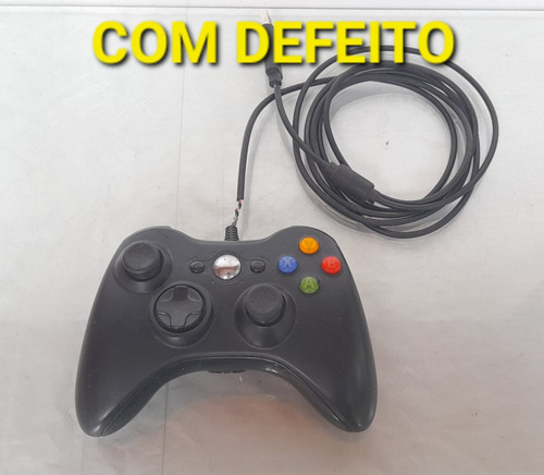 Controle Para Xbox 360 E Pc Com Fio - Usado